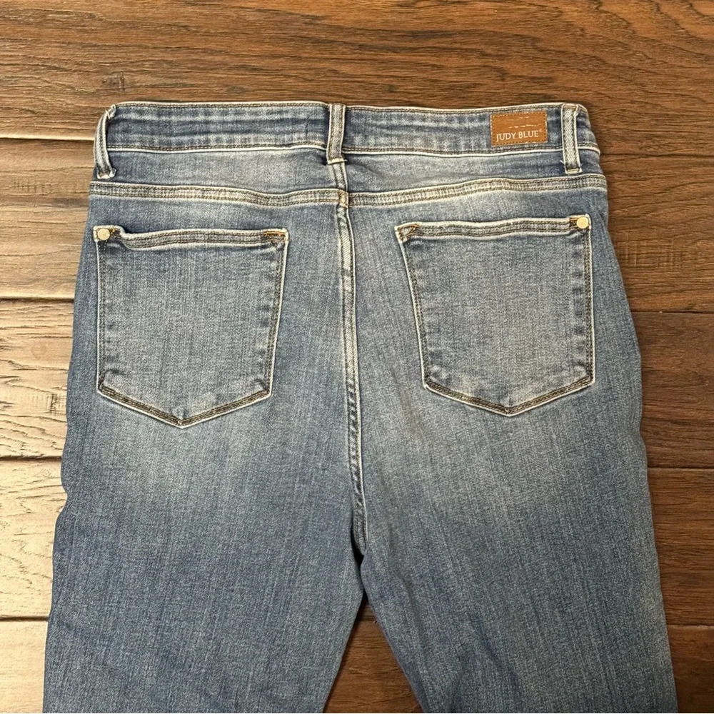 Judy Blue Midrise Distressed Bootcut Jeans - Size 15 - Picture 8 of 14